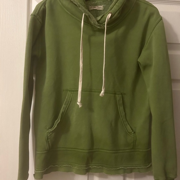 Free People Hooded Sweatshirt, Fabulous Green, Extra Small. $95 - Picture 2 of 10